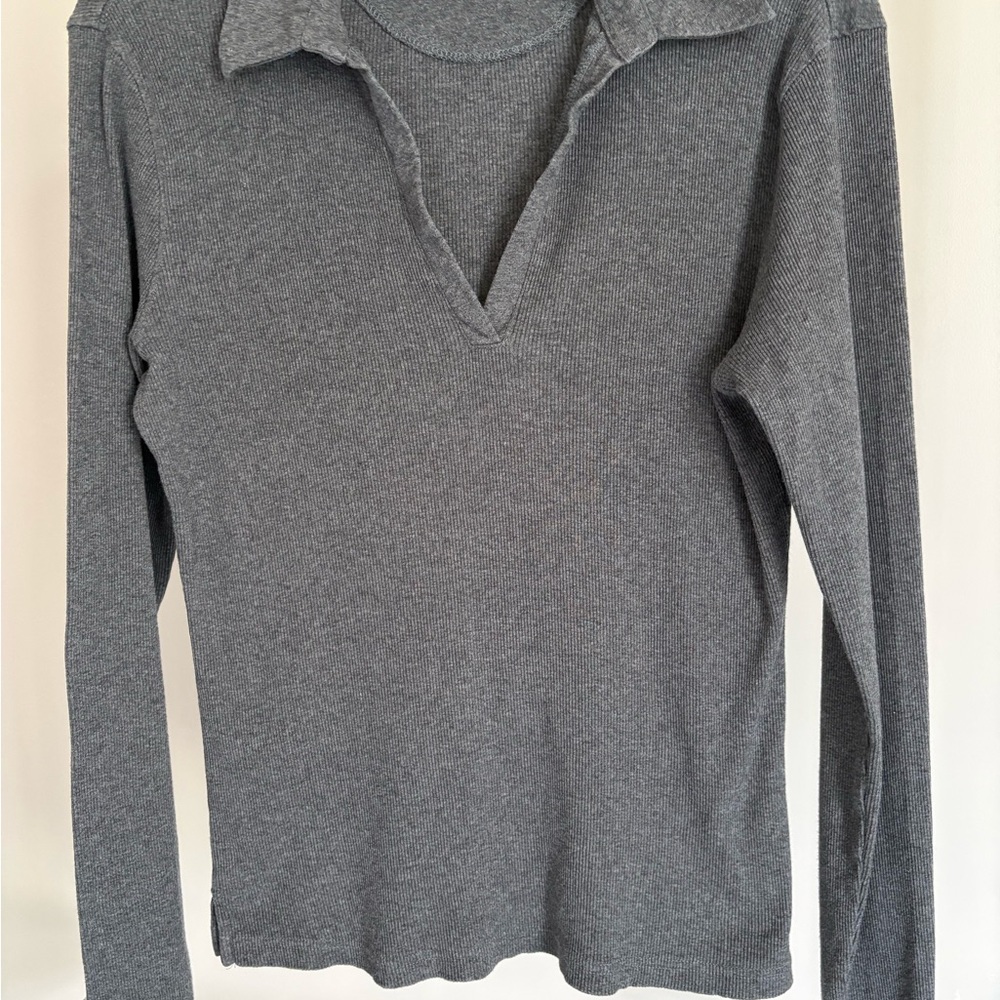 Banana Republic Charcoal Long Sleeve Top